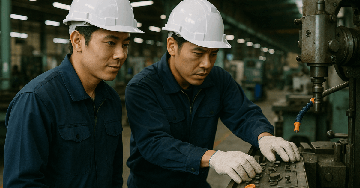 Overview of factory roles and typical pay rates in Japan
